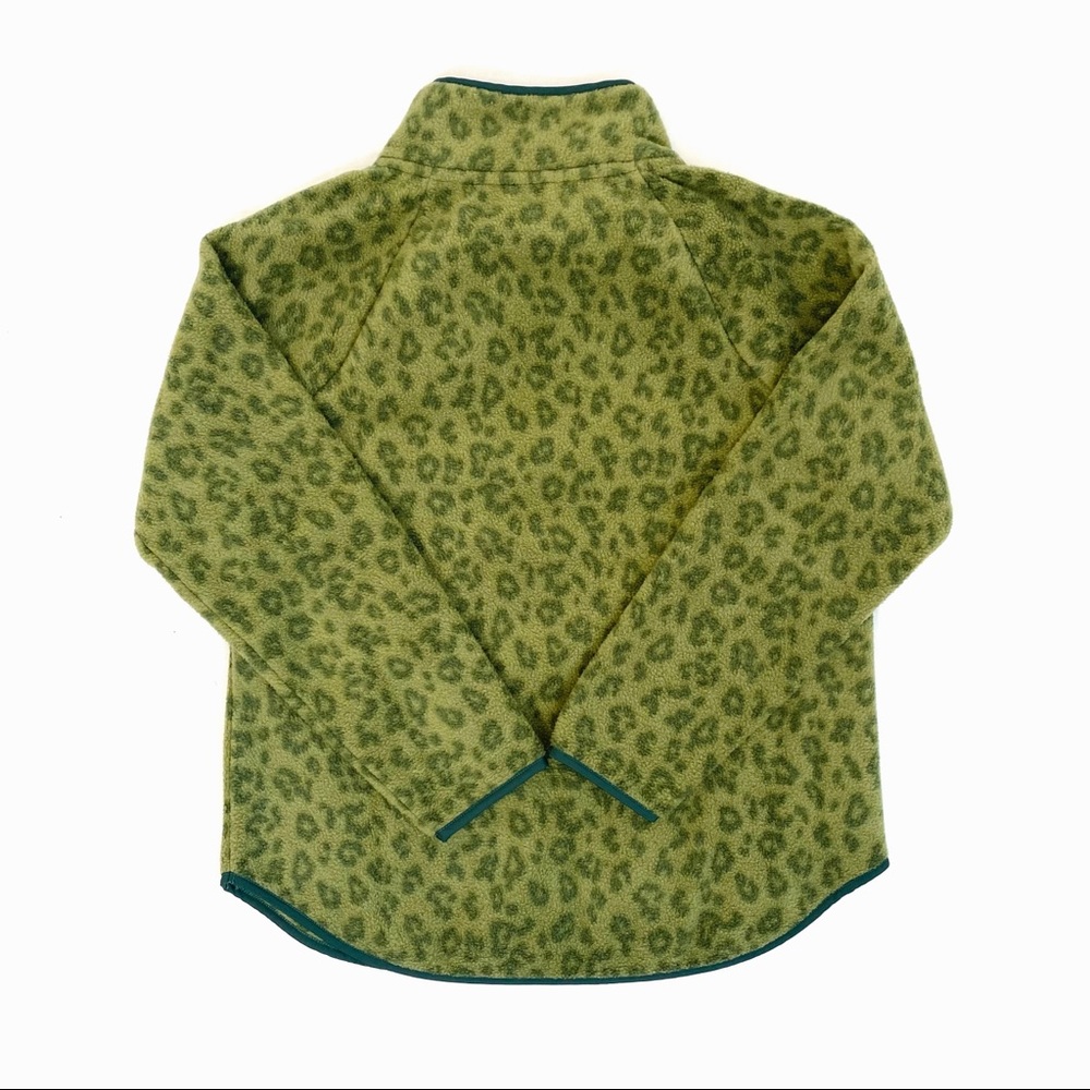 NEW J.Crew Green Printed Fleece Pullover - Picture 2 of 5